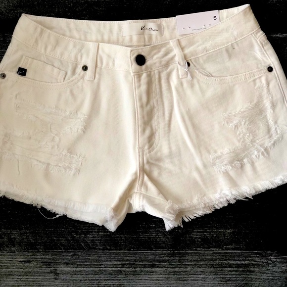 Last Kancan distressed cutoff white’denim shorts! - Picture 6 of 9